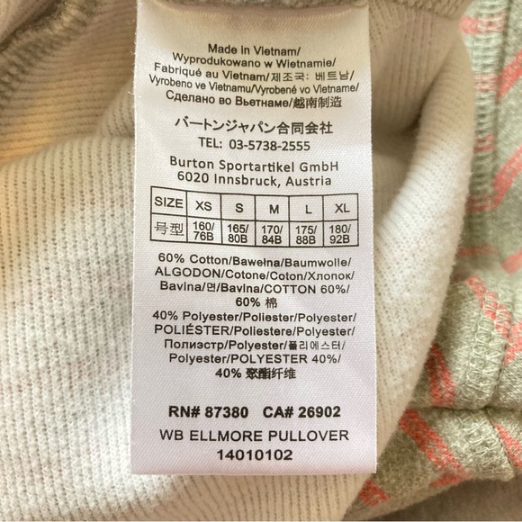 Burton Gray and Pink Striped Dryride Ellmore Pullover Cowl Neck Sweater - Picture 5 of 10